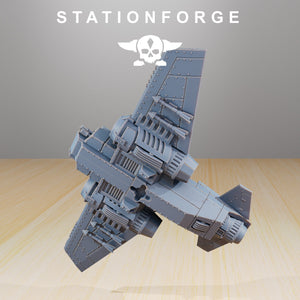 GrimGuard - SF-19A Fighter Plane, mechanized infantry, post apocalyptic empire, usable for tabletop wargame.