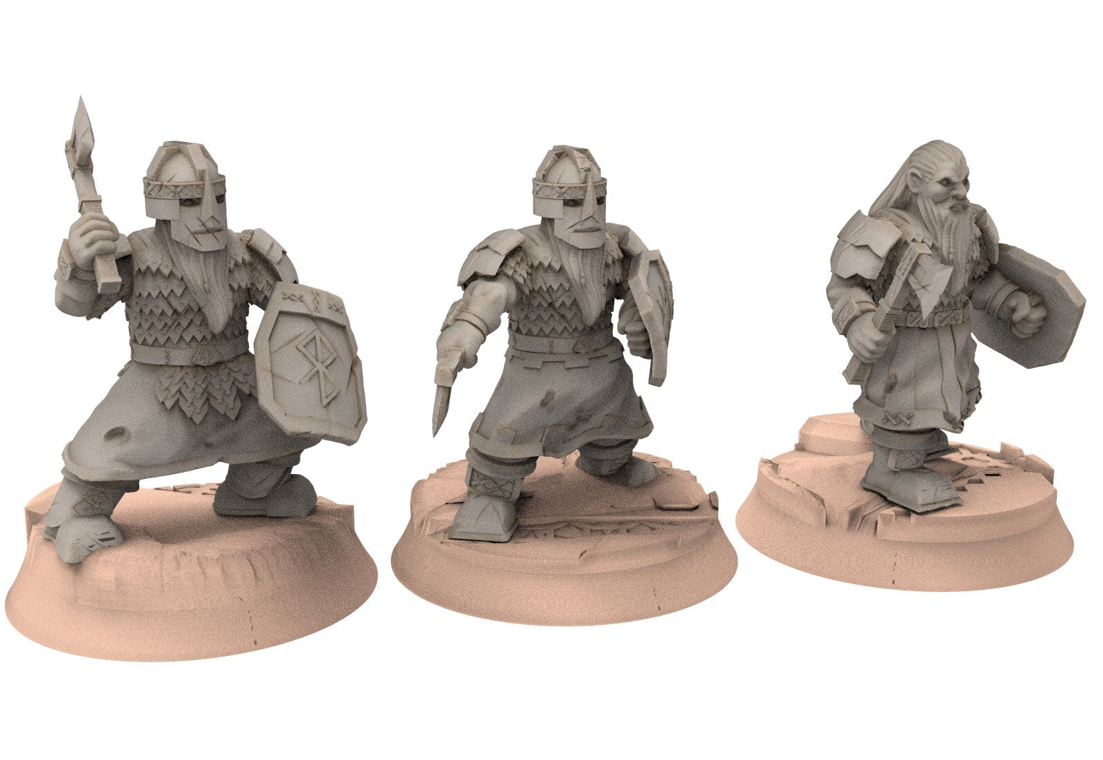 Dwarves - 12 Modular warriors, The Dwarfs of The Mountains, for Lotr, Khurzluk Miniature