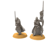 Load image into Gallery viewer, Rivandall - Captain and banner, Last Hight elves from the West, Middle rings miniatures pour wargame D&amp;D, SDA...
