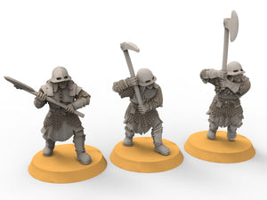 Orcs horde - Orc infantry heavy weapons, Orc warriors warband, Middle rings miniatures for wargame D&D, Lotr... Medbury miniatures