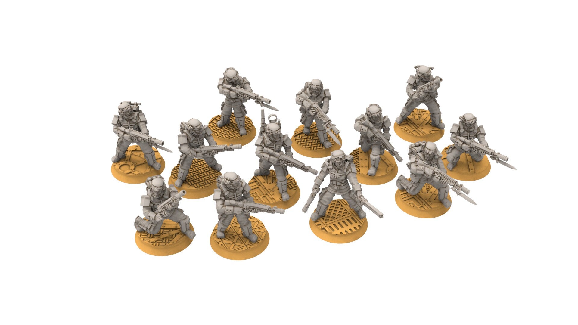 Rundsgaard - Main Troops, imperial infantry, post-apocalyptic empire, usable for tabletop wargame.