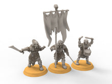 Load image into Gallery viewer, Orc horde - Orc Banner, Orc warriors warband, Middle rings miniatures pour wargame D&amp;D, Lotr... Medbury miniatures
