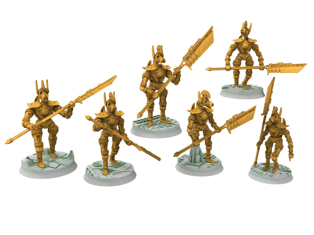 Cinan - Phaophi - Phalanx, Battle Drone, space robot Anubis guardians of the Necropolis, modular posable miniatures