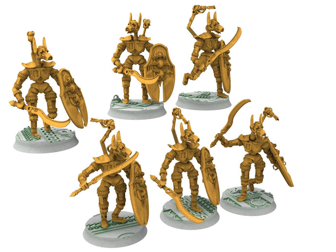 Cinan - Thout - Shield wall, Battle Drone, space robot Anubis guardians of the Necropolis, modular posable miniatures 