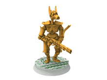 Load image into Gallery viewer, Cinan - Pharmouti - Dislodgers, Battle Drone, space robot Anubis guardians of the Necropolis, modular posable miniatures
