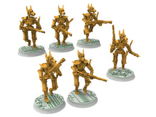 Load image into Gallery viewer, Cinan - Pharmouti - Dislodgers, Battle Drone, space robot Anubis guardians of the Necropolis, modular posable miniatures
