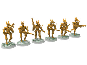 Cinan - Pharmouti - Dislodgers, Battle Drone, space robot Anubis guardians of the Necropolis, modular posable miniatures