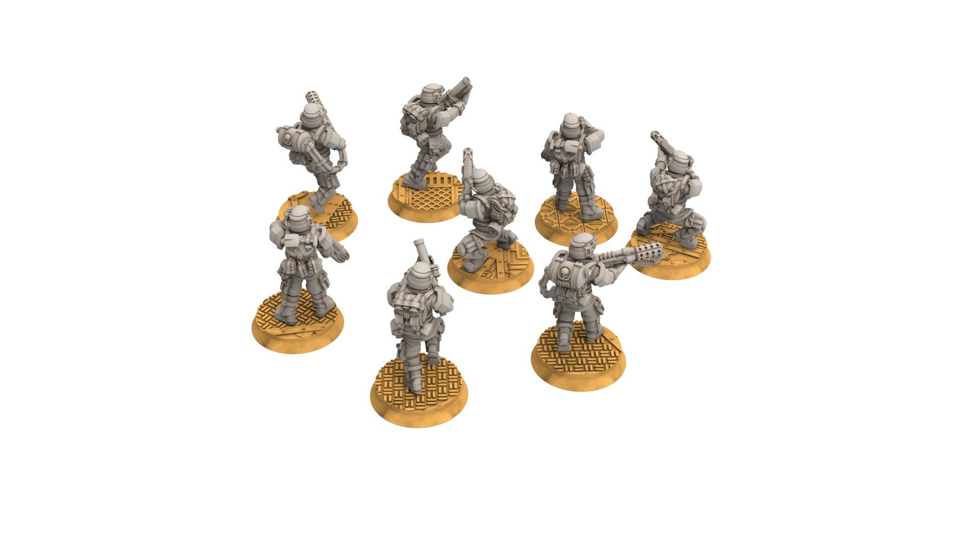 Rundsgaard - Main Troops Melta, imperial infantry, post apocalyptic empire, usable for tabletop wargame.