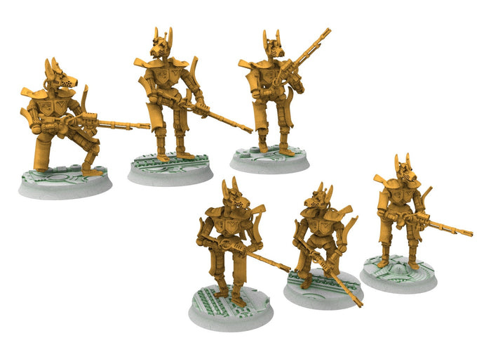 Cinan - Mekhir - Snipers, Battle Drone, space robot Anubis guardians of the Necropolis, modular posable miniatures