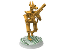 Load image into Gallery viewer, Cinan - Pharmouti - Dislodgers, Battle Drone, space robot Anubis guardians of the Necropolis, modular posable miniatures
