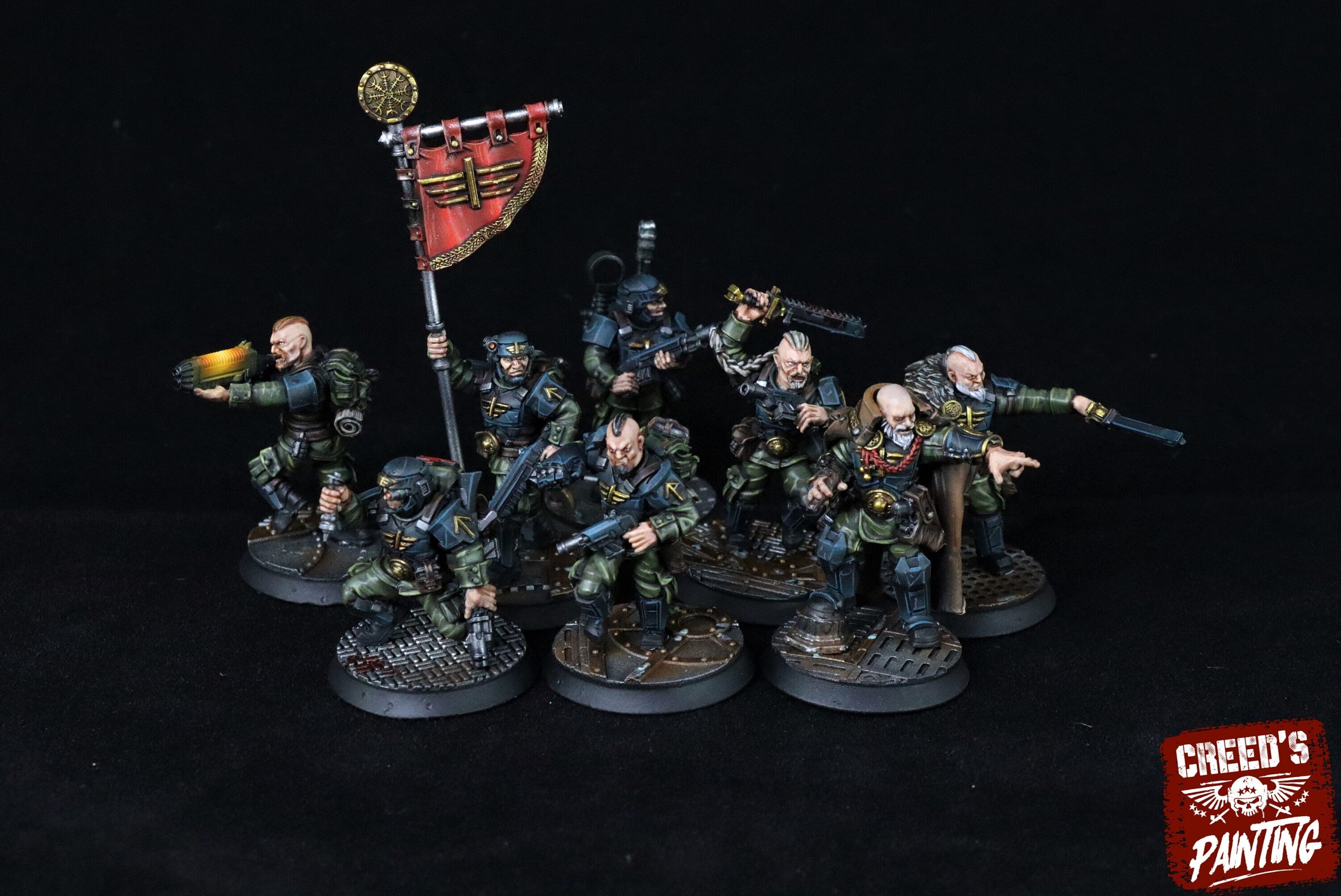 Rundsgaard - Command Squad and Officers, imperial infantry, post-apocalyptic empire, usable for tabletop wargame.