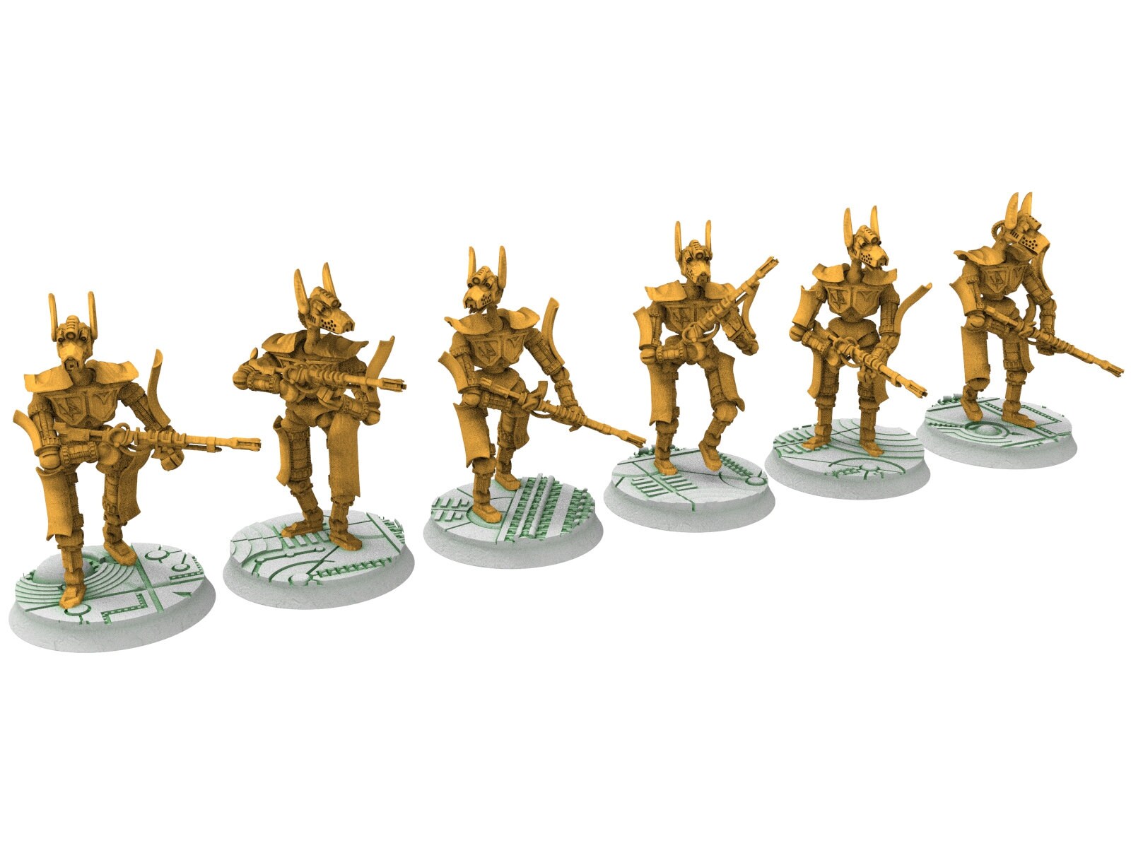 Cinan - Tybi - Line, Battle Drone, space robot Anubis guardians of the Necropolis, modular posable miniatures