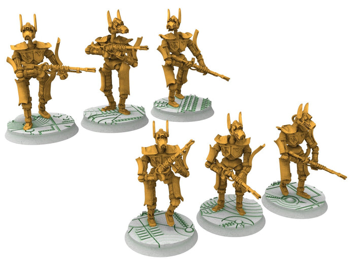 Cinan - Tybi - Line, Battle Drone, space robot Anubis guardians of the Necropolis, modular posable miniatures