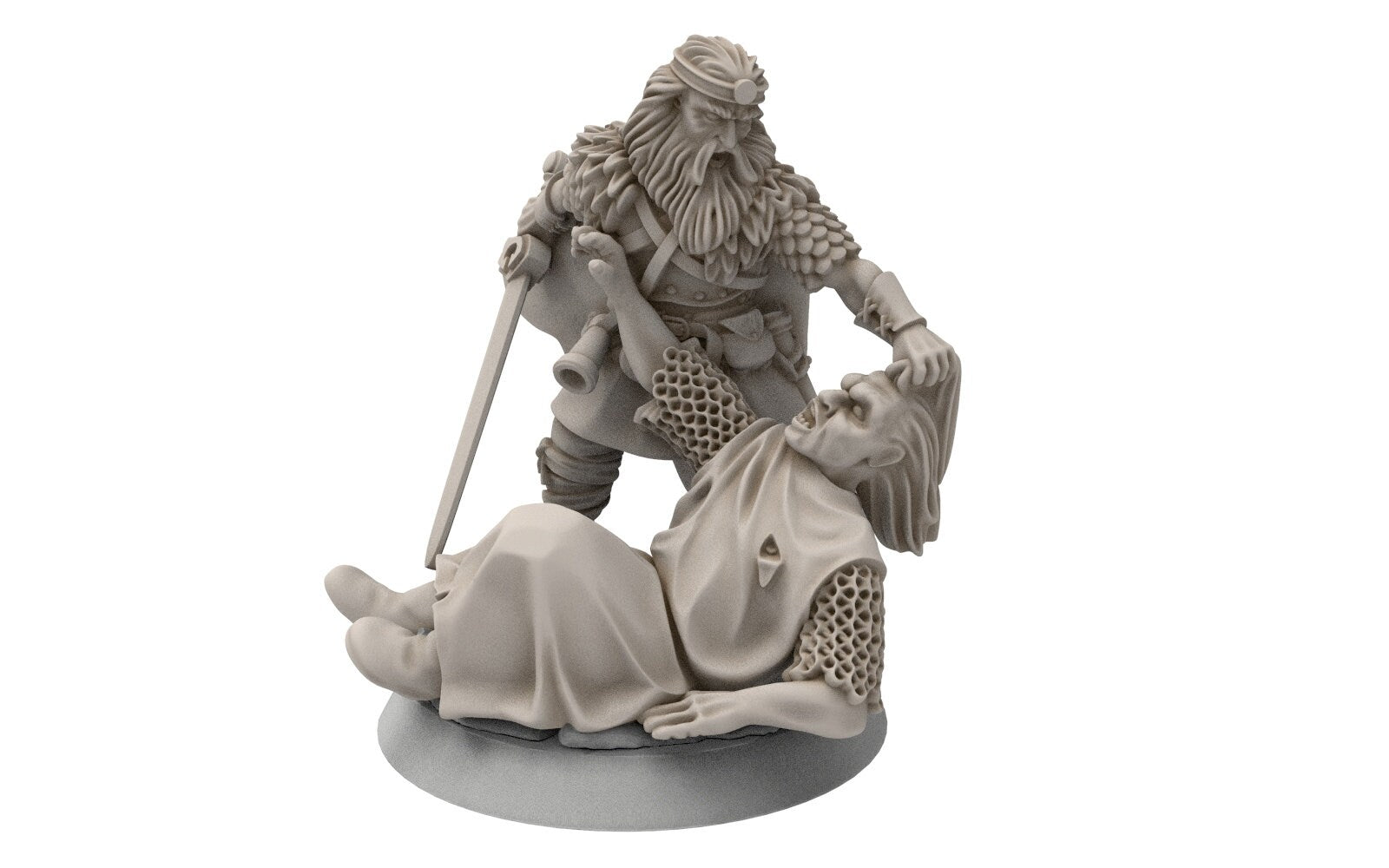 Wildmen - Wildmen King hero wanderer, Dun warriors warband, Middle rings miniatures for wargame D&D, Lotr... Medbury miniatures