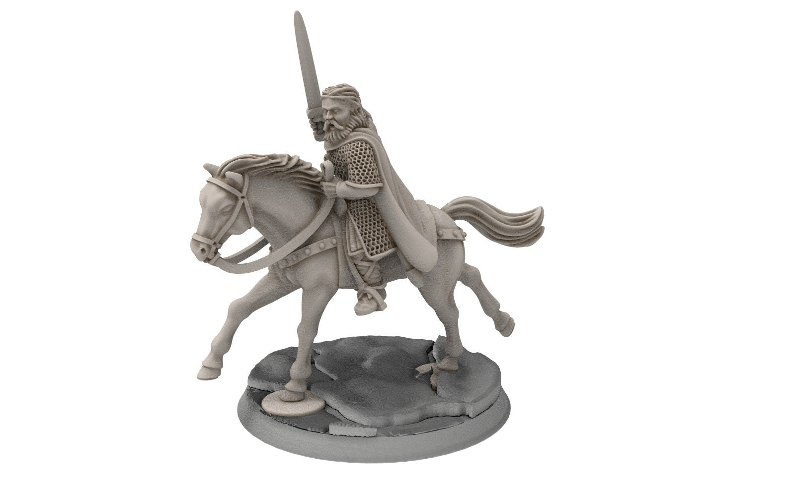 Rohan - King guards Huscarls Captain, Knight of Rohan, the Horse-lords, rider of the mark, minis for wargame D&D, Lotr...