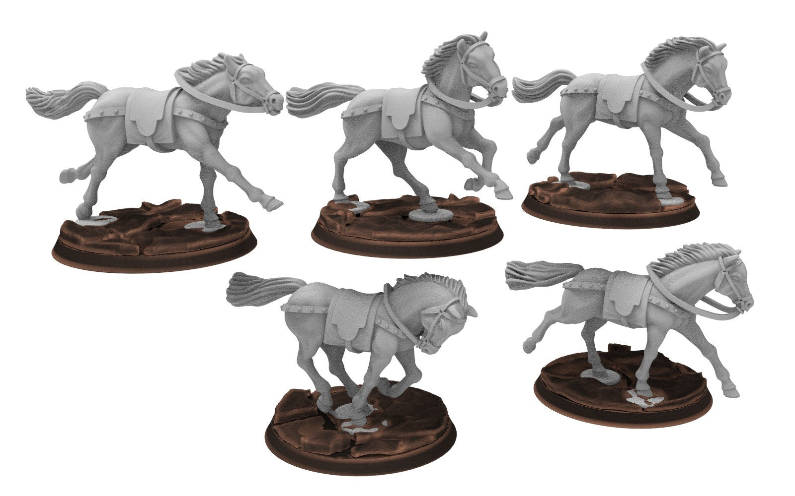 Rohan - Warhorses, Knight of Rohan, the Horse-lords, rider of the mark, minis for wargame D&D, Lotr...