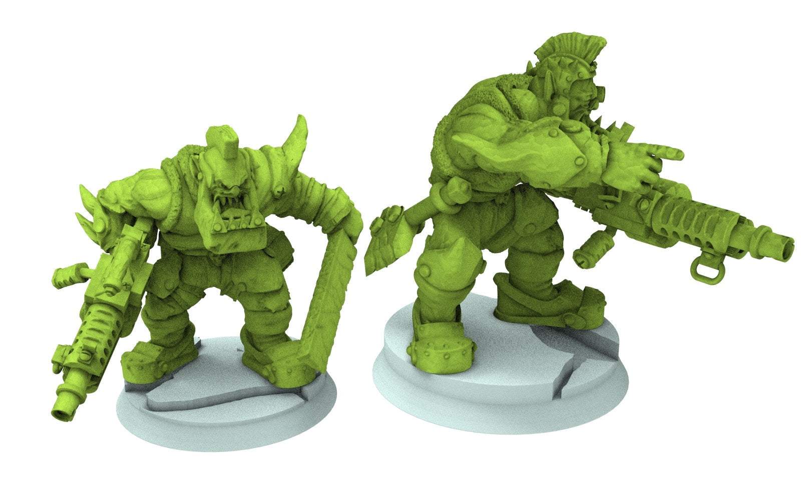 Green Skin - Savage Orc Warboyz from iceland planet green-skinned Warbands Modular Kit heads torso legs GGW