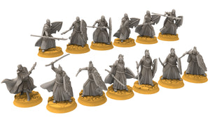 Rivandall - Bloody elves with sword and shield, Last Hight elves from the West, Middle rings Davales miniatures pour wargame D&D, SDA...