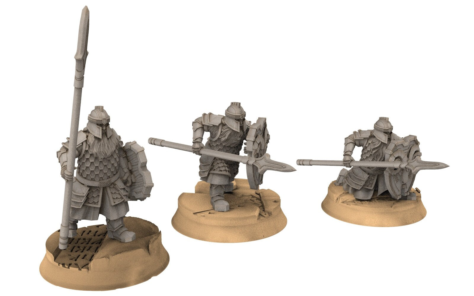 Dwarves - Silver Goat Dwarves Spearmen on foot, The Dwarfs of The Mountains, for Lotr, davale games miniatures