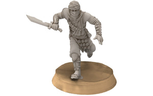 Harad - Desert Snake assassin, southern men, Berber nomads, Harad Bedouin Arabs Sarazins Davales miniatures for wargame D&D, Lotr...