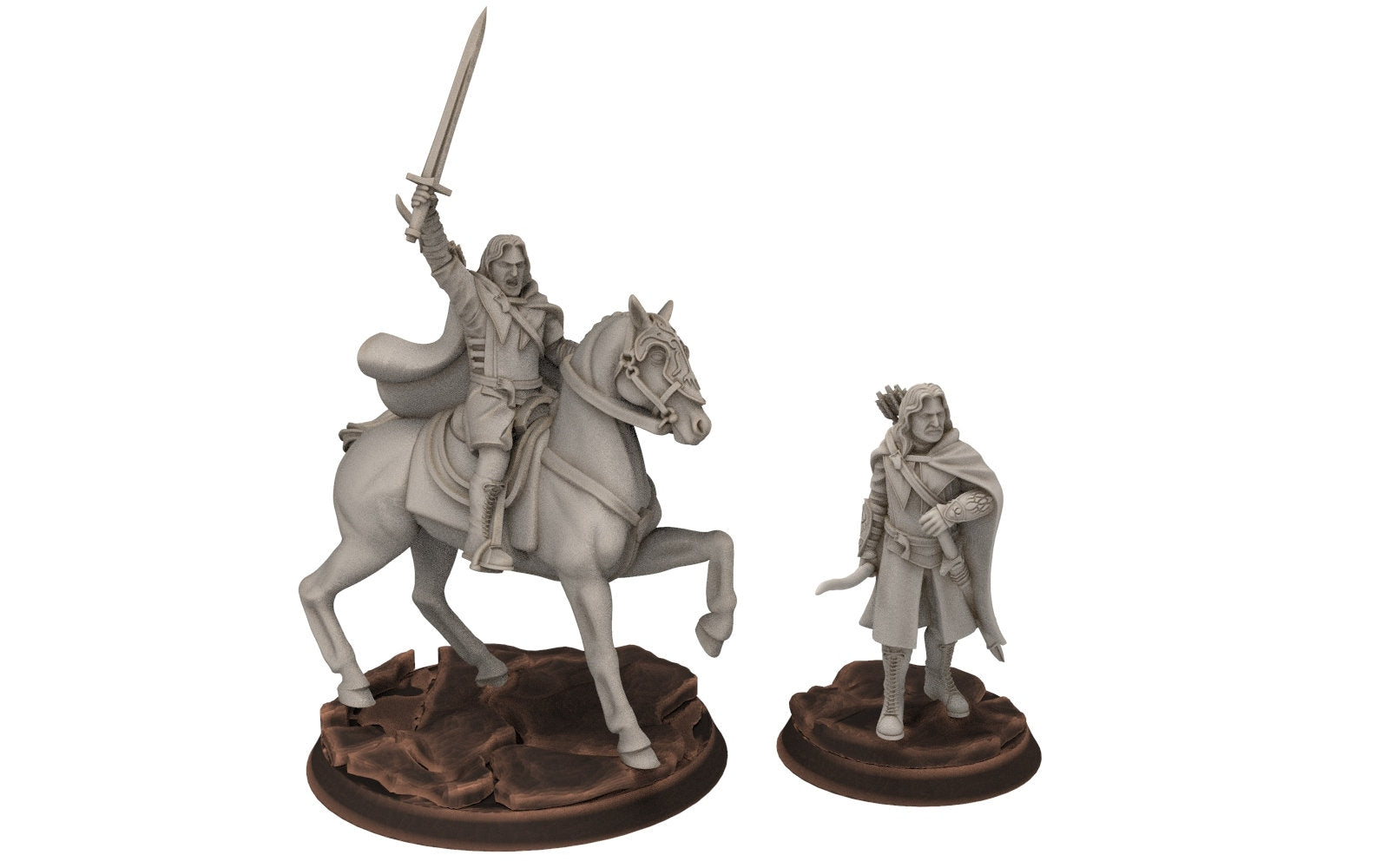 Ornor - Captain of the Grey Castle, Protectors of the Shire, Dune Din, Misty Mountains, Bowmen, riders miniatures for wargame D&D, Lotr...