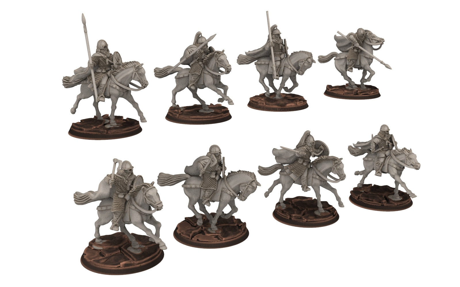 Rohan - Riders militia levee Cavalry, Knight of Rohan, the Horse-lords, rider of the mark, minis for wargame D&D, Lotr...