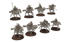 Load image into Gallery viewer, Rohan - Riders militia levee Cavalry, Knight of Rohan, the Horse-lords, rider of the mark, minis for wargame D&amp;D, Lotr...
