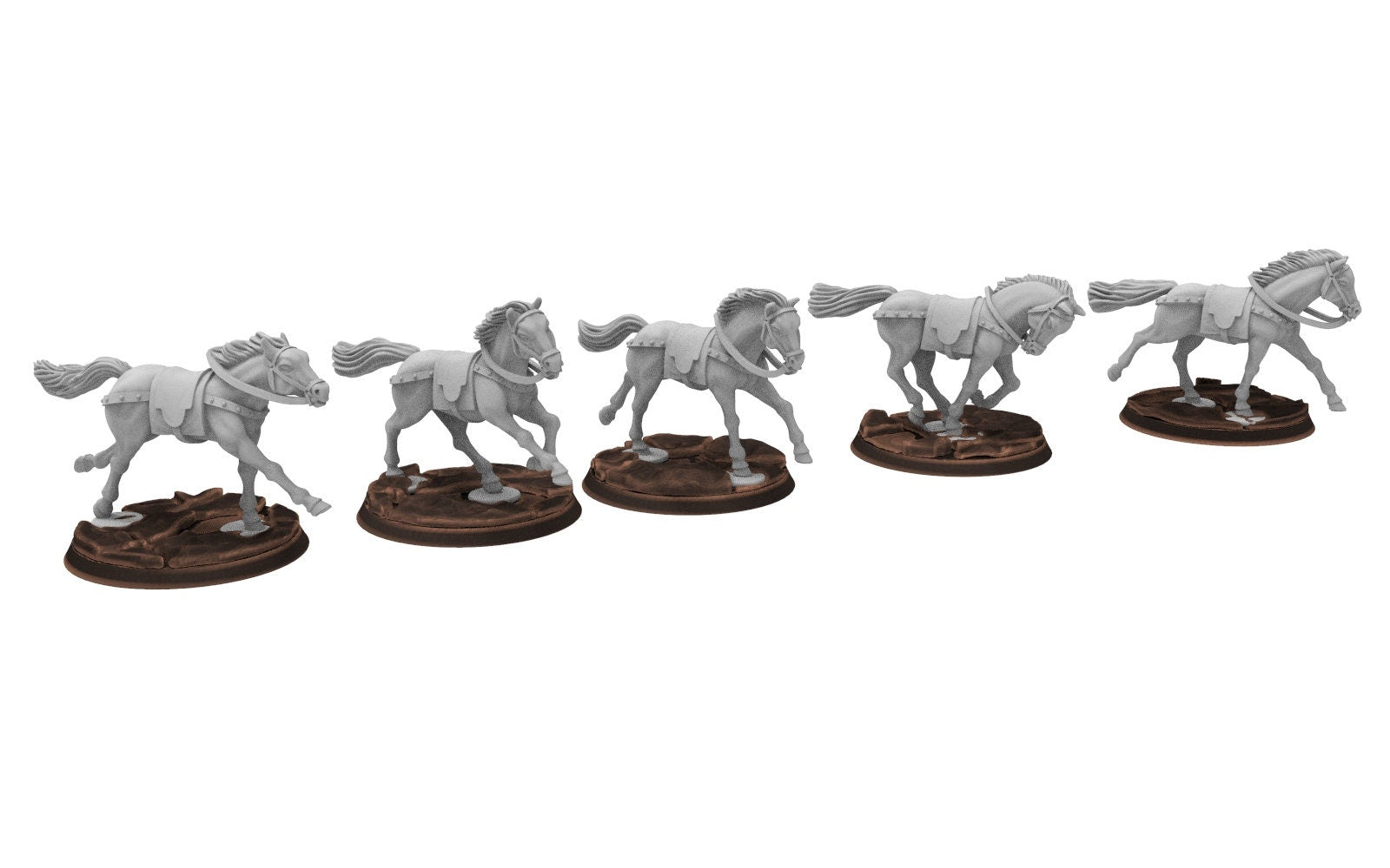 Rohan - Warhorses, Knight of Rohan, the Horse-lords, rider of the mark, minis for wargame D&D, Lotr...