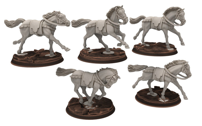 Rohan - Warhorses, Knight of Rohan, the Horse-lords, rider of the mark, minis for wargame D&D, Lotr...