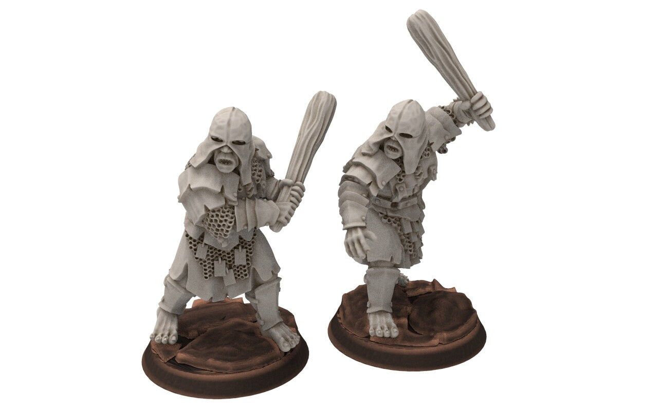 Orcs horde - Half troll infantry, Orc warriors warband, Middle rings miniatures for wargame D&D, Lotr... Medbury miniatures