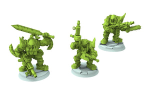Green Skin - Savage Orc Warboyz from iceland planet green-skinned Warbands Modular Kit heads torso legs GGW