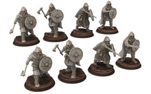 Charger l&#39;image dans la galerie, Wildmen - Wildmen heavy infantry with shields, Dun warriors warband, Middle rings miniatures for wargame D&amp;D, Lotr... Medbury miniatures
