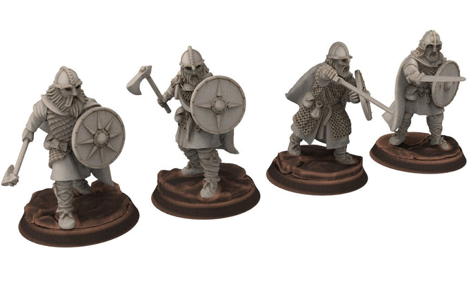 Wildmen - Wildmen heavy infantry with shields, Dun warriors warband, Middle rings miniatures for wargame D&D, Lotr... Medbury miniatures