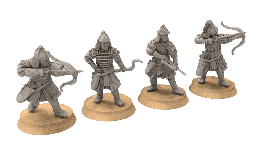 Kandahar - Kheshig heavy bowmen, fell dark lords humans, Kandahar, Khwarezm, oriental, Rhur, miniatures for wargame D&D, Lotr...