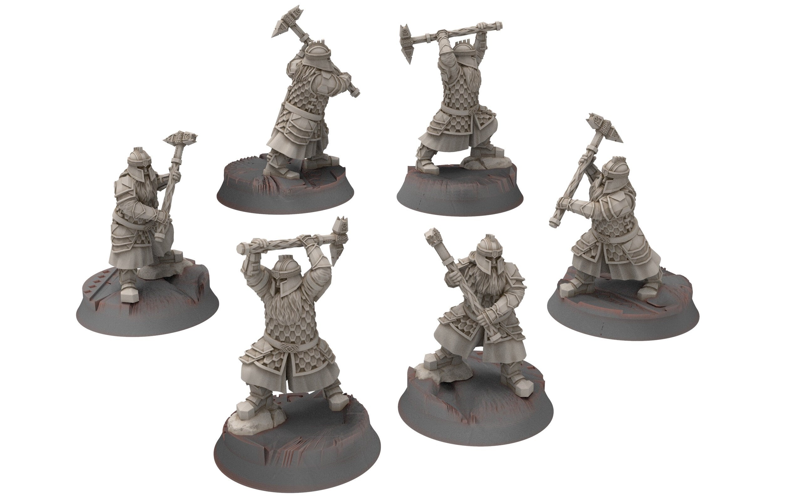 Dwarves - Silver Goat Dwarves with Hammer, The Dwarfs of The Mountains, for Lotr, davale games miniatures