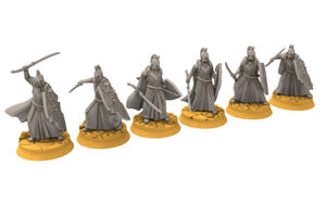 Rivandall - Bloody elves with sword and shield, Last Hight elves from the West, Middle rings Davales miniatures pour wargame D&D, SDA...