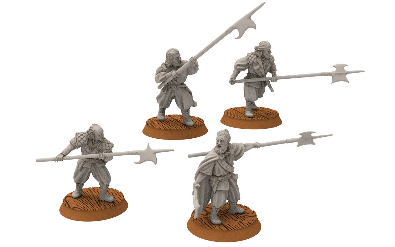 Corsairs - Pirate Halberd, immortals fell dark humans, port corsairs Harad Bedouin Arabs Sarazins miniatures for wargame D&D, Lotr...