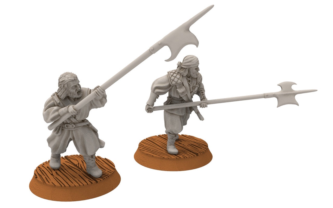 Corsairs - Pirate Halberd, immortals fell dark humans, port corsairs Harad Bedouin Arabs Sarazins miniatures for wargame D&D, Lotr...