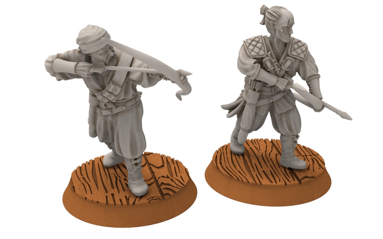 Corsairs - Pirate Bowmen, immortals fell dark humans, port corsairs Harad Bedouin Arabs Sarazins miniatures for wargame D&D, Lotr...