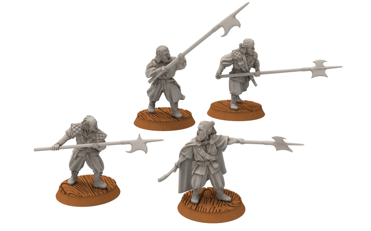 Corsairs - Pirate Captains, immortals fell dark humans, port corsairs Harad Bedouin Arabs Sarazins miniatures for wargame D&D, Lotr...