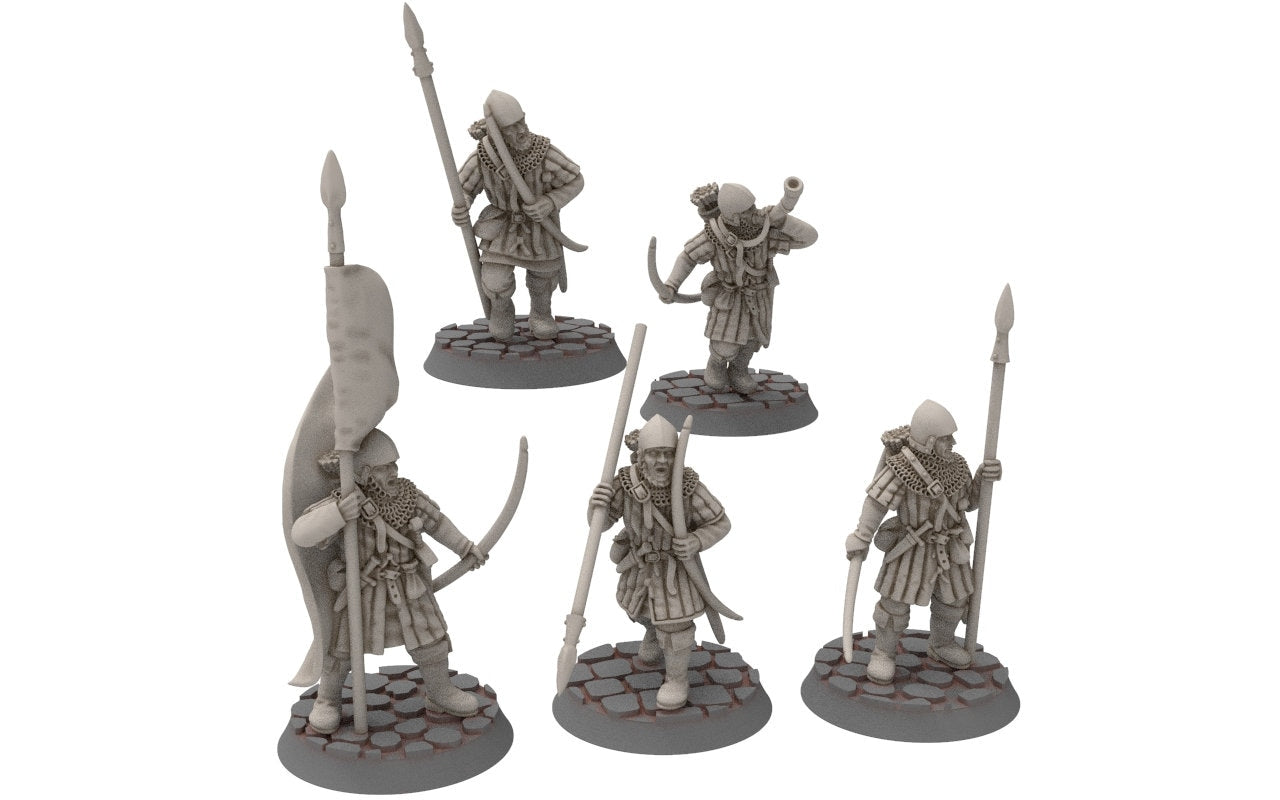 Gandor - Fief levy bowmen, minis for wargame D&D, SDA...