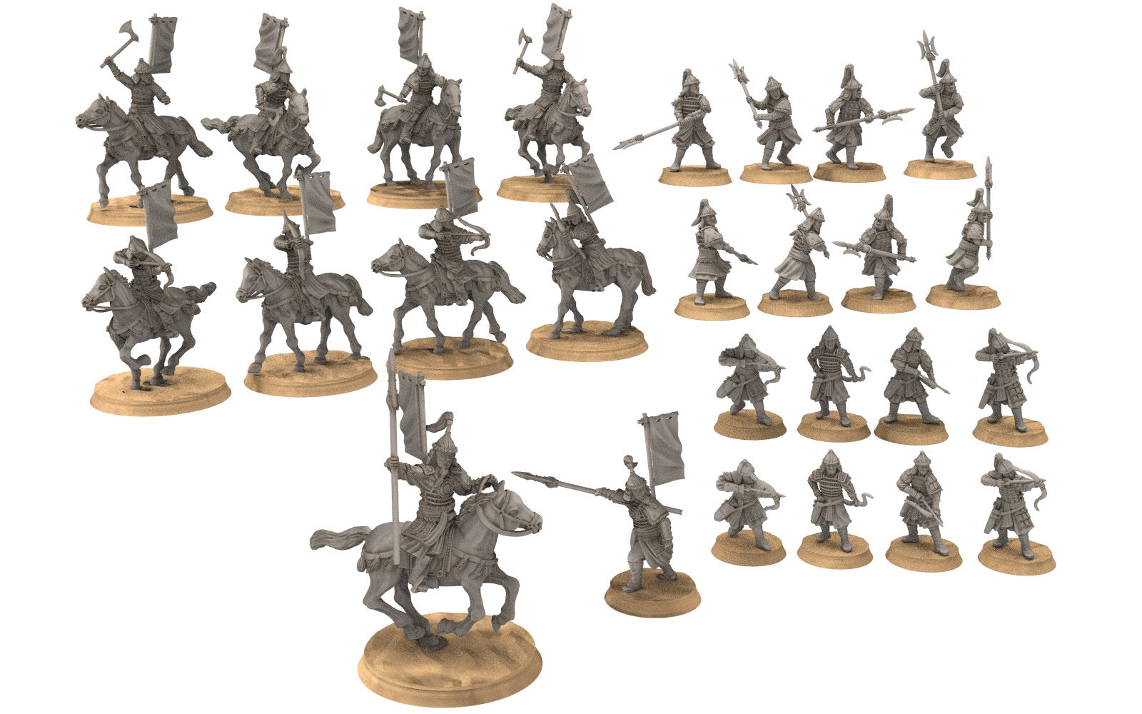 Kandahar - Kheshig Khan of the golden horde, fell dark lords humans, Kandahar, Khwarezm, oriental, Rhur, miniatures for wargame D&D, Lotr...