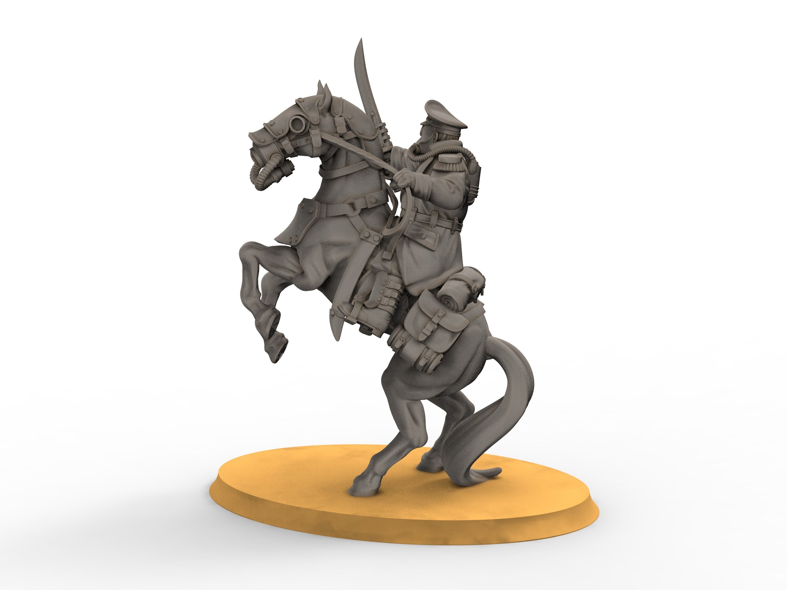 Grimguard - Cavalry with Spears, empire post apocalyptic, usable for tabletop wargames