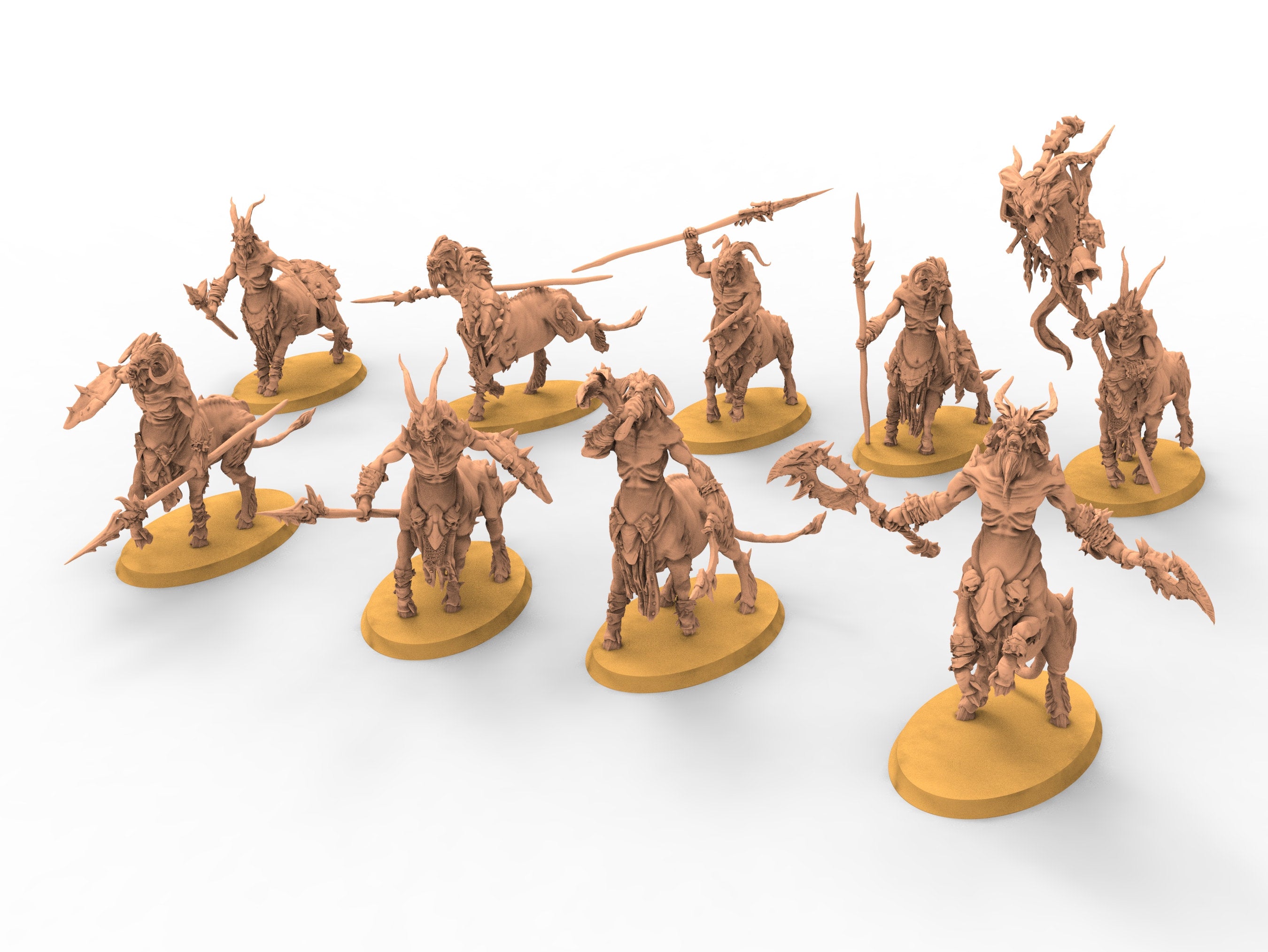 Beastmen - Centaurs with Spears Beastmen warriors of Chaos