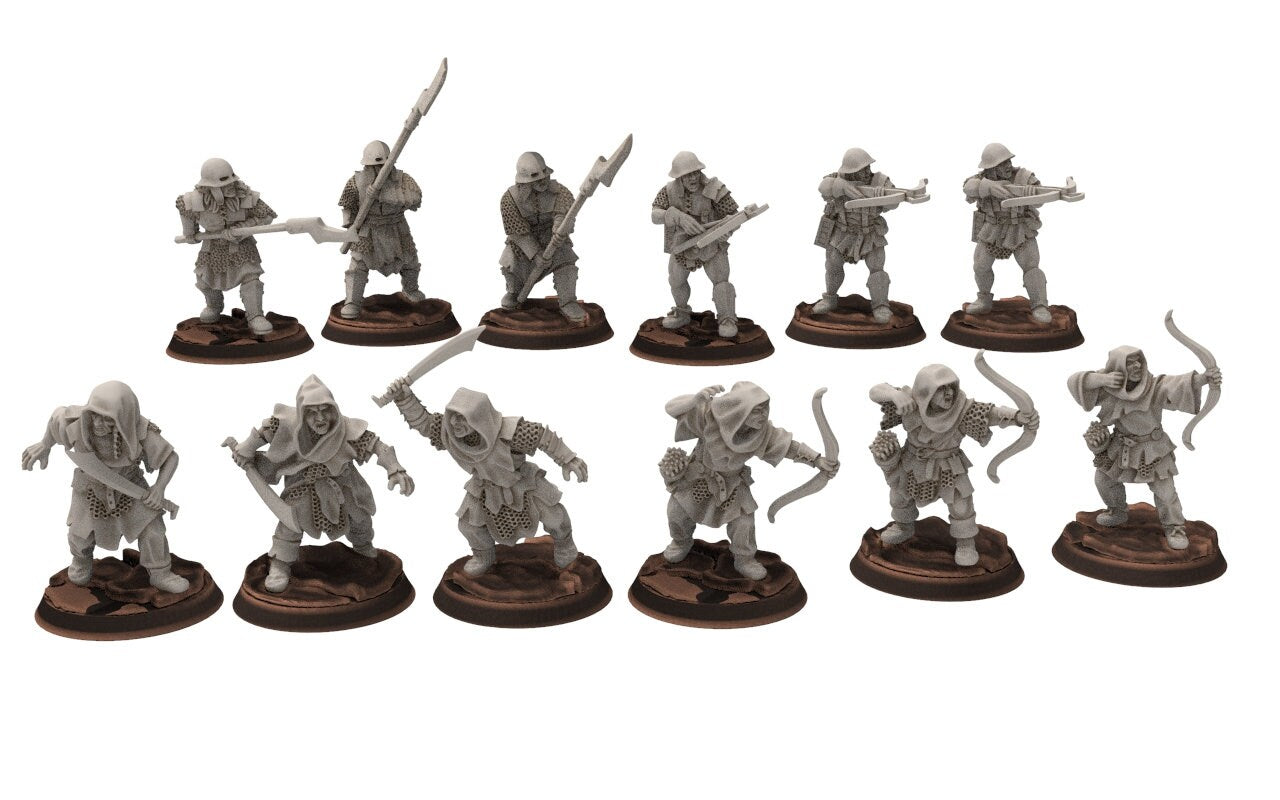 Orcs horde - Orc Crossbows, Orc warriors warband, Middle rings miniatures for wargame D&D, Lotr... Medbury miniatures