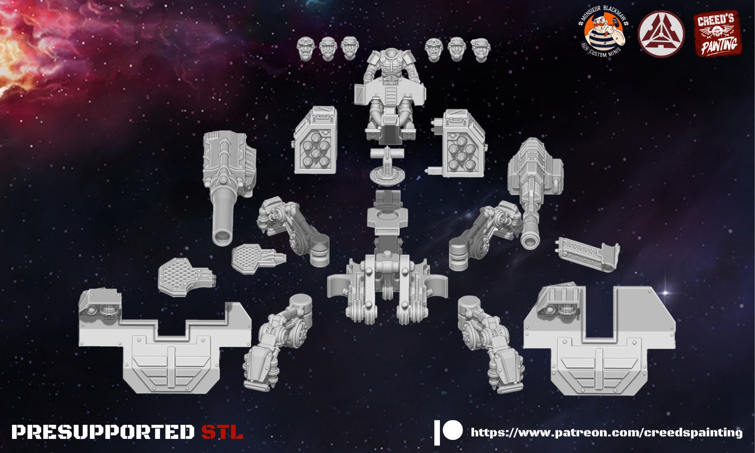 Rundsgaard - Gungnir Heavy Support pod, imperial infantry, post-apocalyptic empire, usable for tabletop wargame.