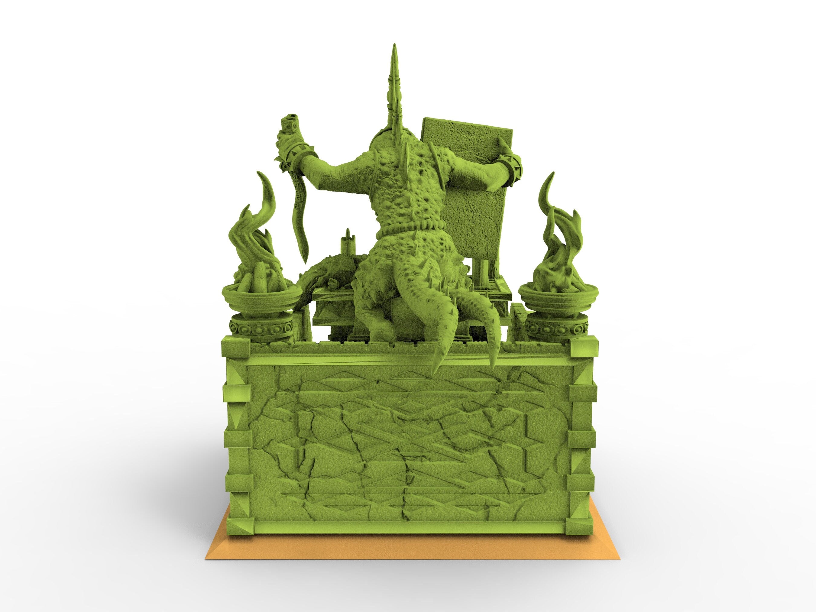 Lost temple - Skink on Sacrificial Palaquin usable for Oldhammer, battle, king of wars, 9th age