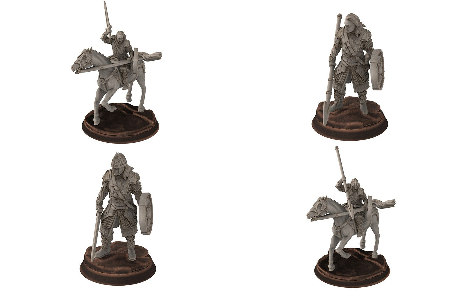 Rohan - Riders of Warhorses Prince Modular, Knight of Rohan, the Horse-lords, rider of the mark, minis for wargame D&D, Lotr...