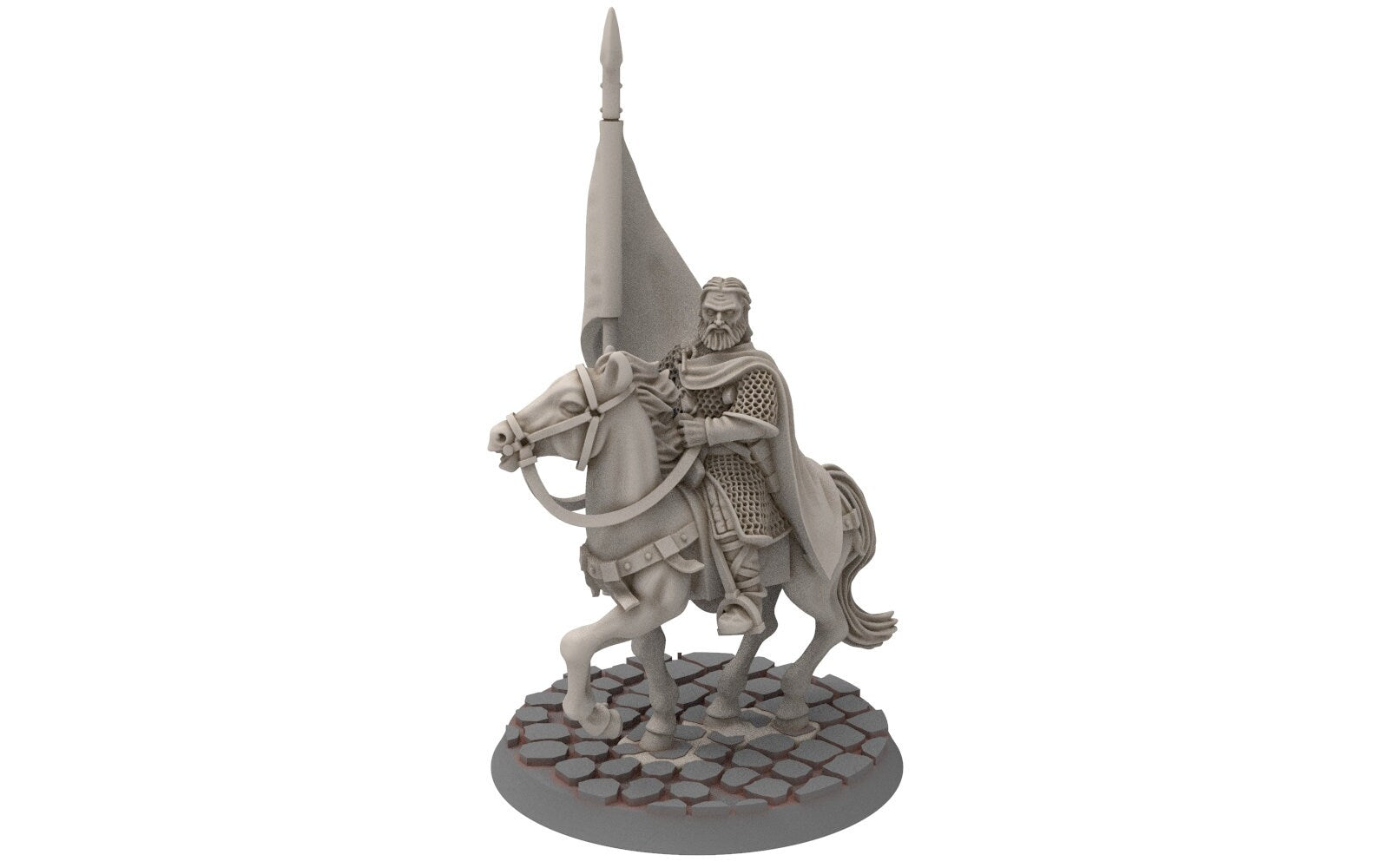 Rohan - Riders of Warhorses Banner King guards, Knight of Rohan, the Horse-lords, rider of the mark, minis for wargame D&D, Lotr...