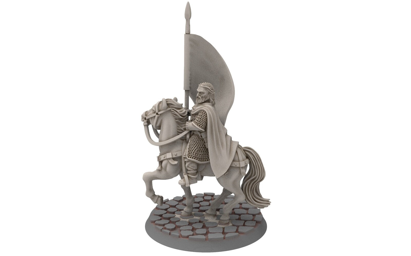 Rohan - Riders of Warhorses Banner King guards, Knight of Rohan, the Horse-lords, rider of the mark, minis for wargame D&D, Lotr...